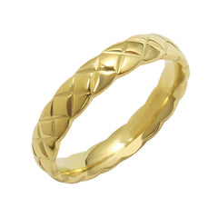 18K GOLD PLATED STAINLESS STEEL FINGER RING, INTENSITY