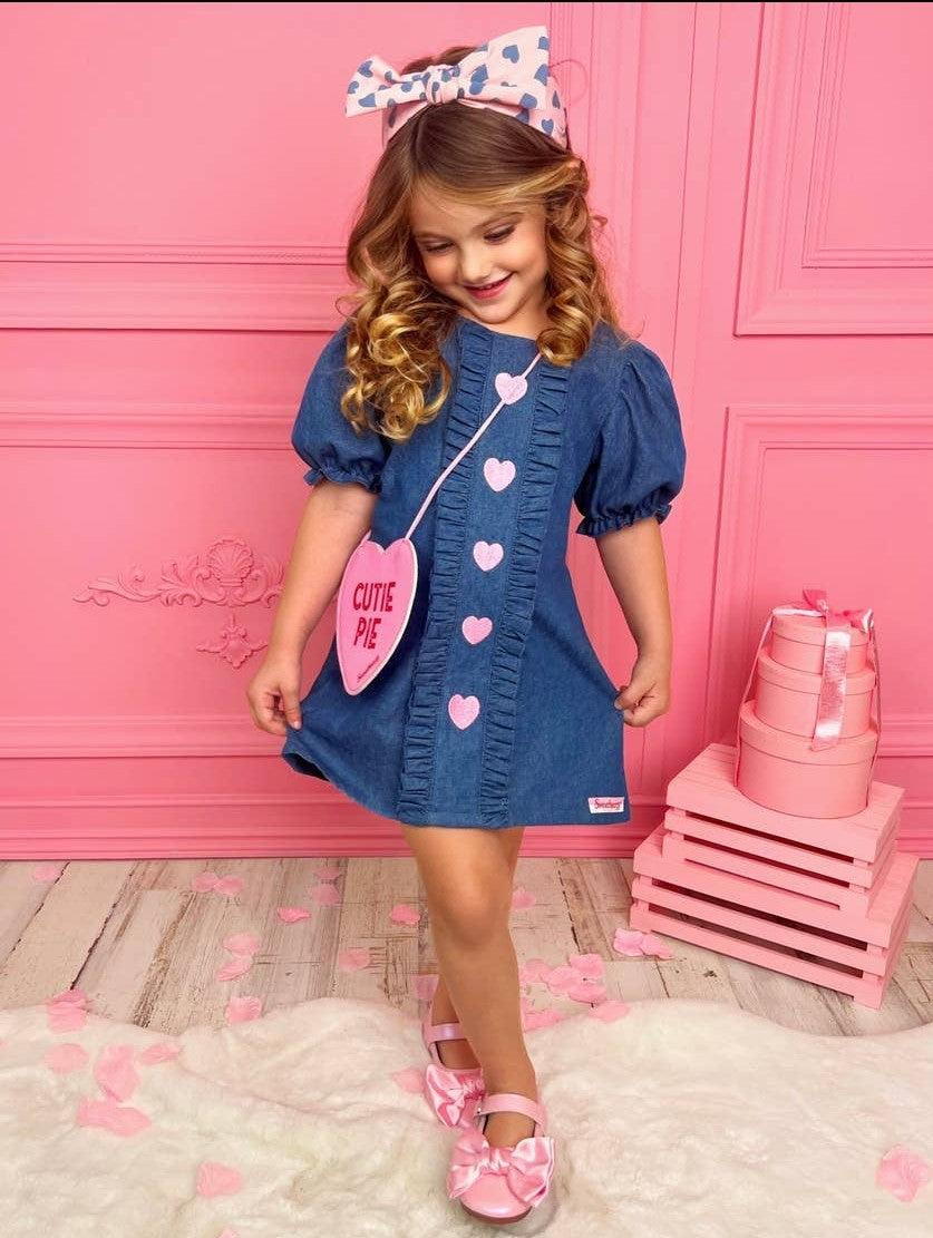 Girls Cutie Pie Denim Dress
