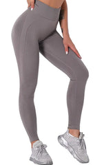 Sports Solid Color Nylon Spandex Active Bottoms Leggings