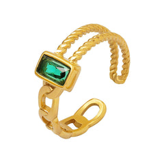 18K GOLD PLATED STAINLESS STEEL FINGER RING, INTENSITY