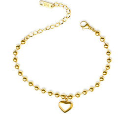 18K GOLD PLATED STAINLESS STEEL "HEART" BRACELET