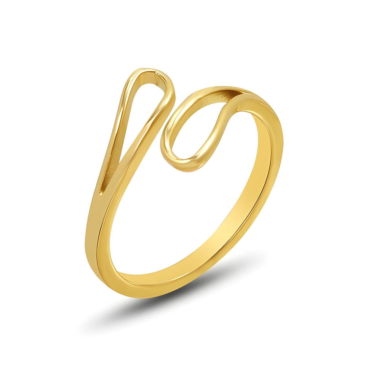 18K GOLD PLATED STAINLESS STEEL FINGER RING, INTENSITY