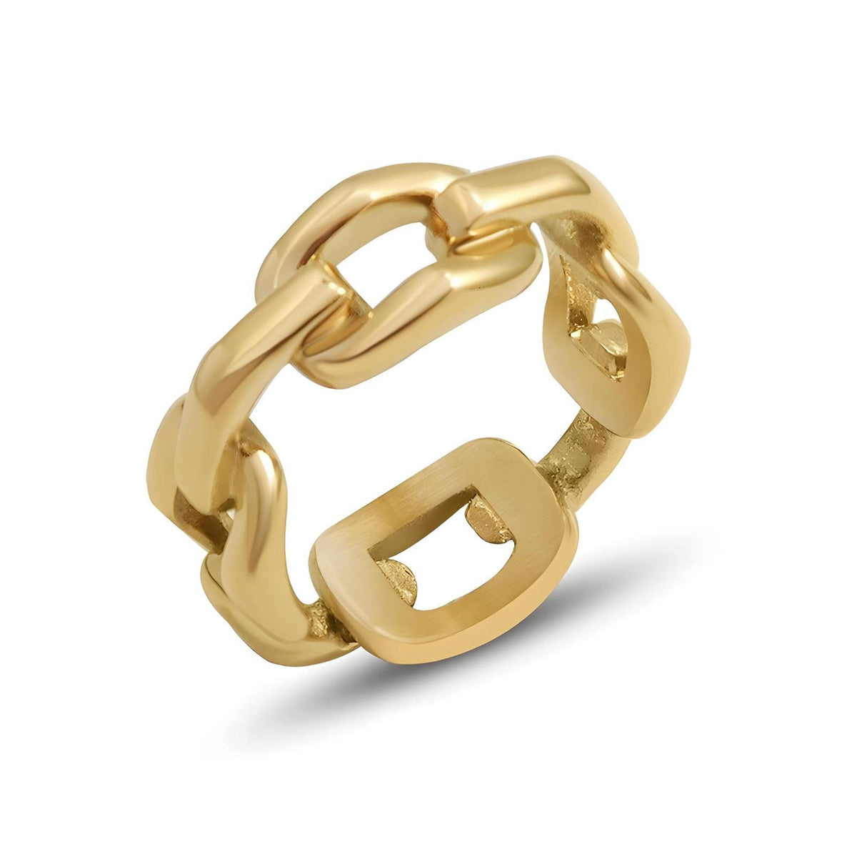 18K GOLD PLATED STAINLESS STEEL FINGER RING, INTENSITY