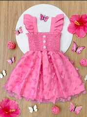 Butterfly Kisses Pink Smocked Dress