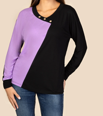 Color Block Long Sleeve Top