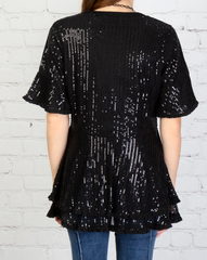 Sequin Top with Flared Bottom