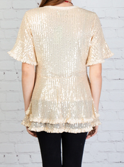 Sequin Top with Flared Bottom