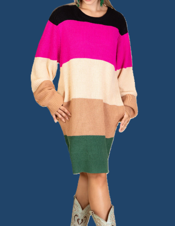 Color Block Knit Sweater